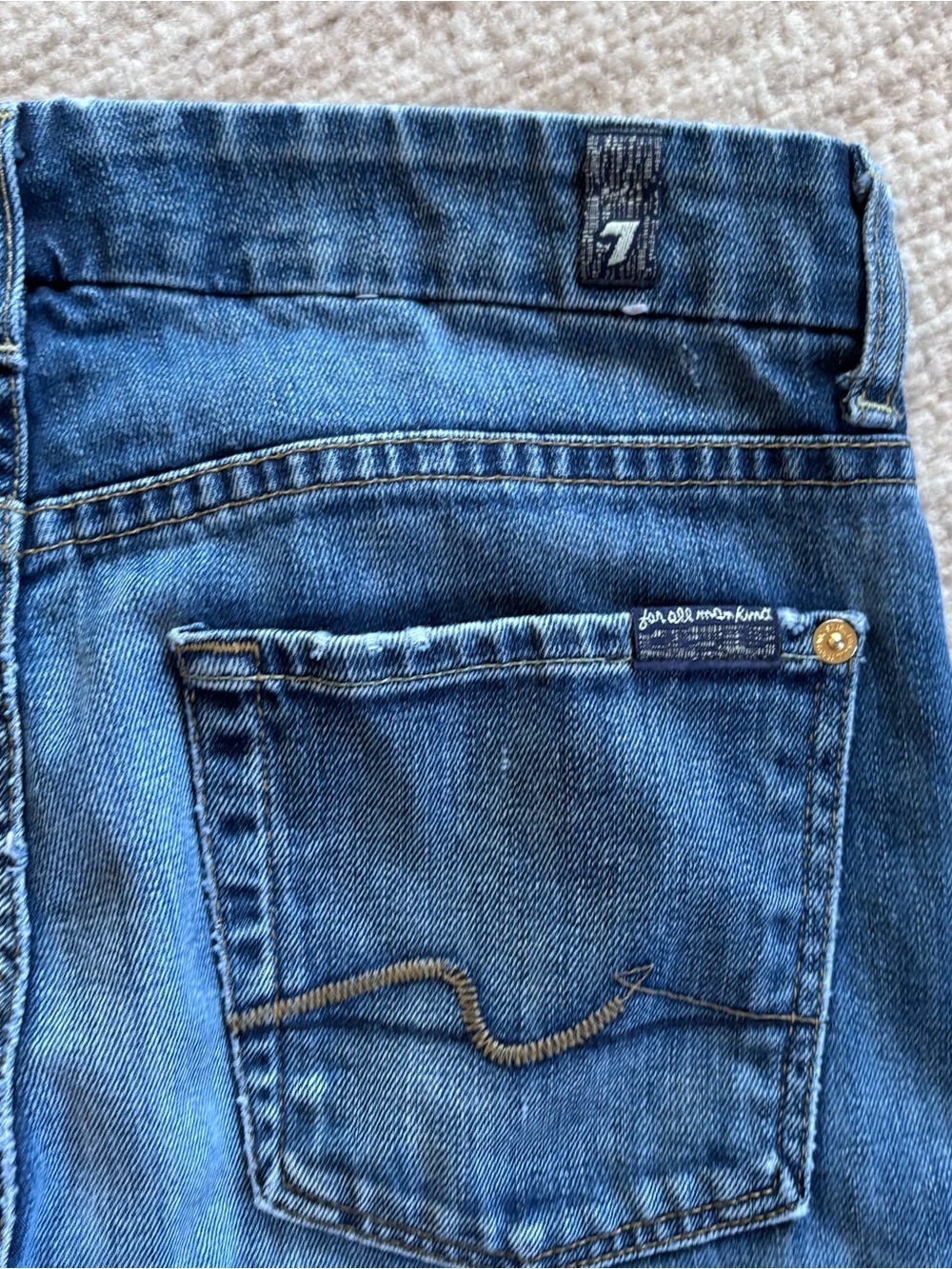 7 For All Mankind Kimmie Women's Dark Blue Capri Cropped Jeans - Picture 3 of 9